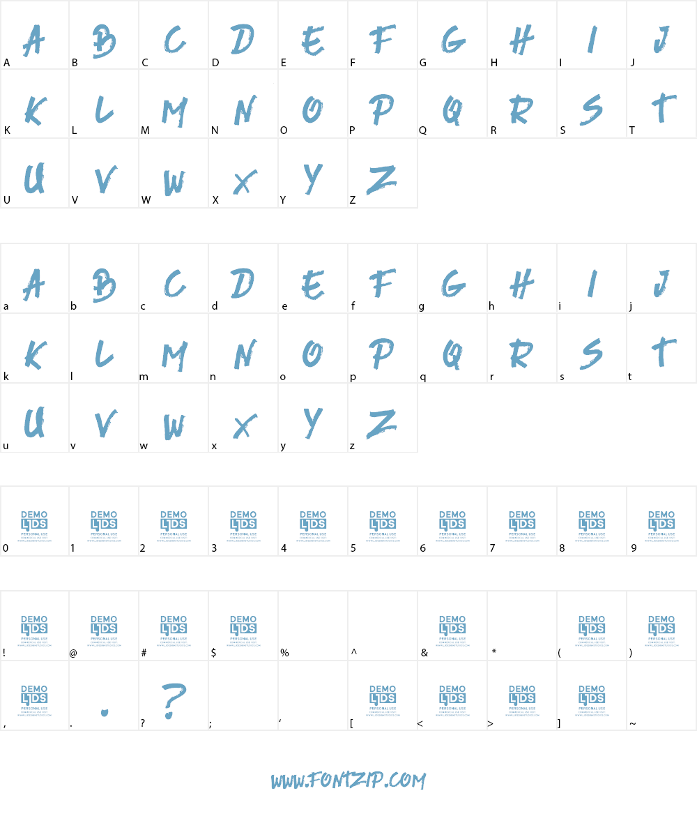 River Adventure Personal Use Font Character